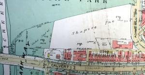 1960 Baist's Map; outline of Quaker cemetery is visible again (marked 809) after disappearing from earlier maps